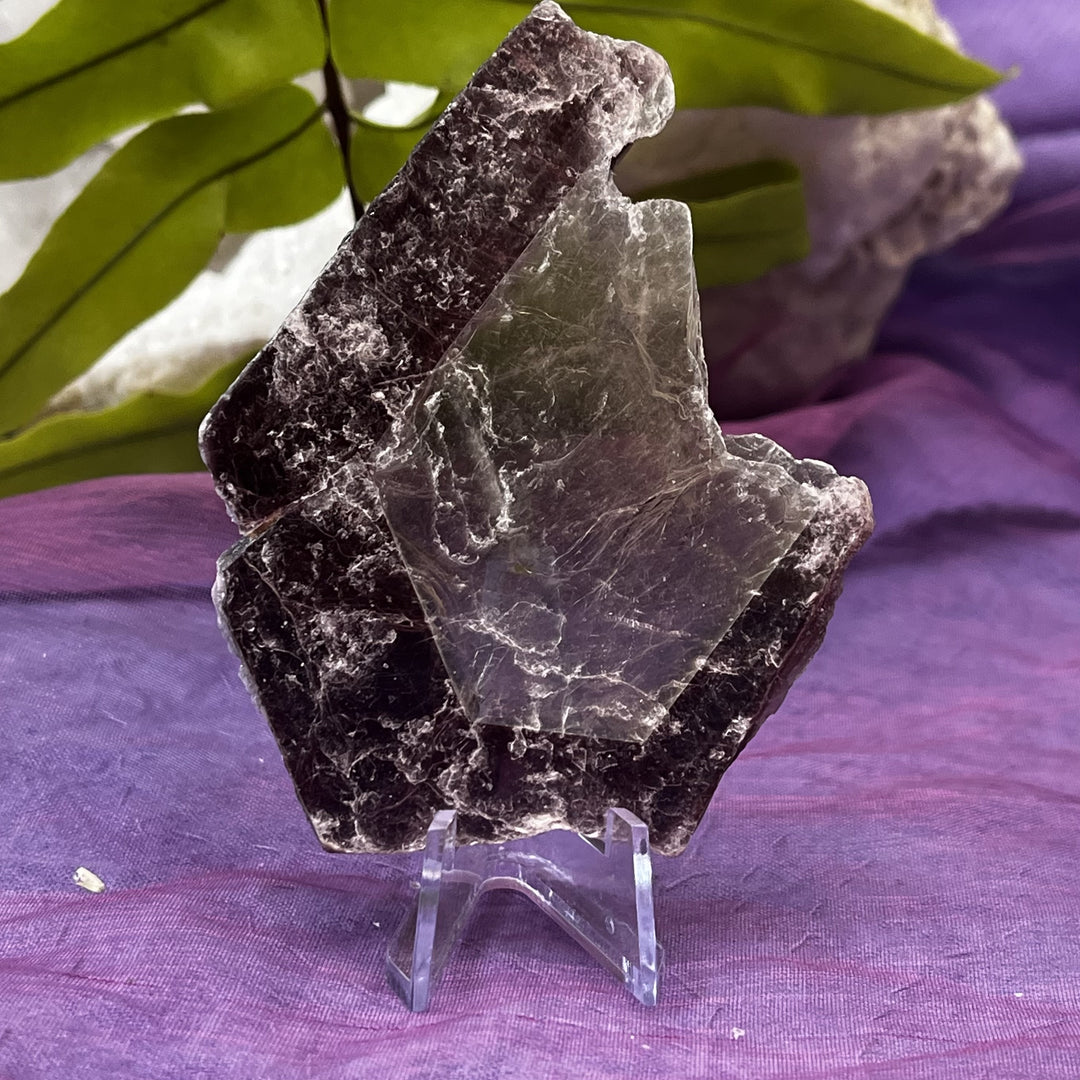 Lepidolite Mica Slice on Stand 8.2 cm