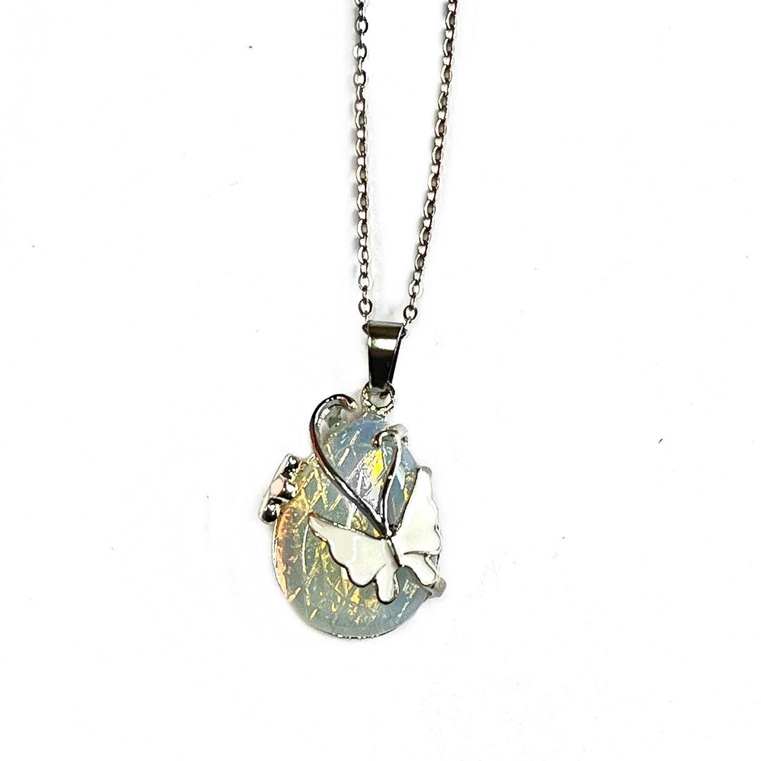 Pendant Opalite with Butterfly