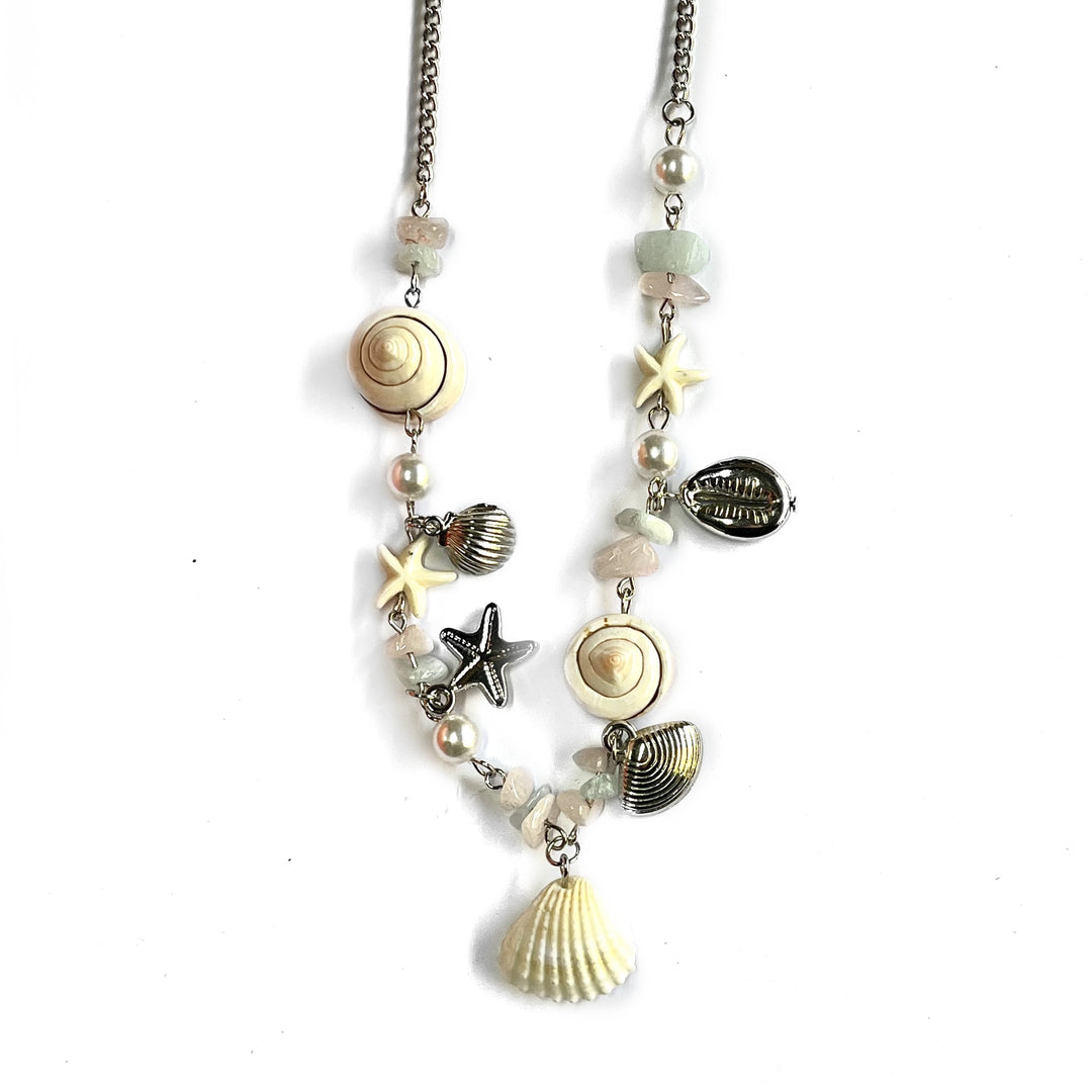 Necklace Rose Quartz with Sea Charm