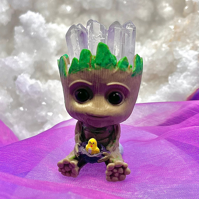 Groot Baby with Tree and Crystals