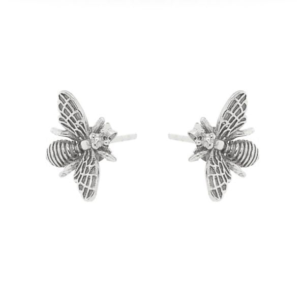 Stud Earrings Bee Silver