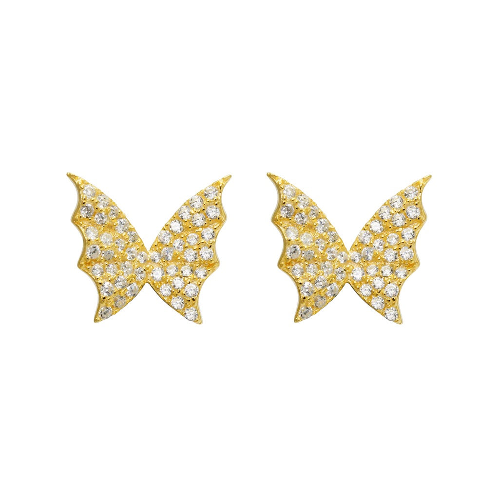 Stud Earrings Butterfly Gold