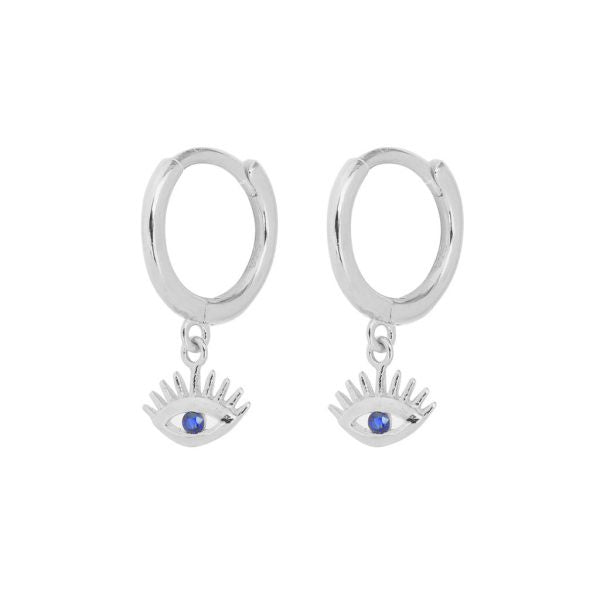 Earrings Evil Eye Mini Hoops