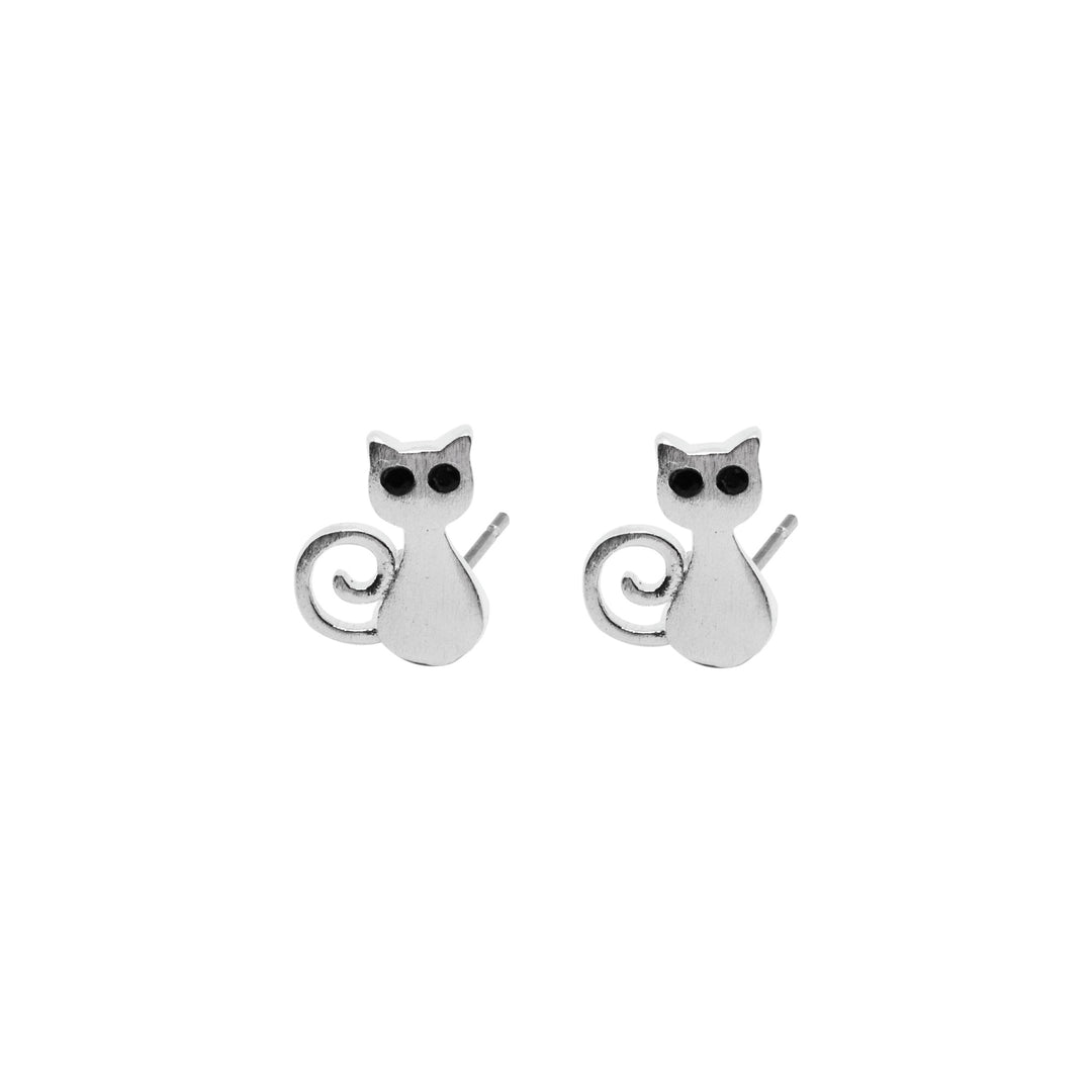 Stud Earrings Cat Black Eyes
