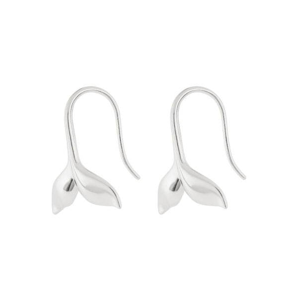 Earrings Whale Tail Coastal Sterling Silver