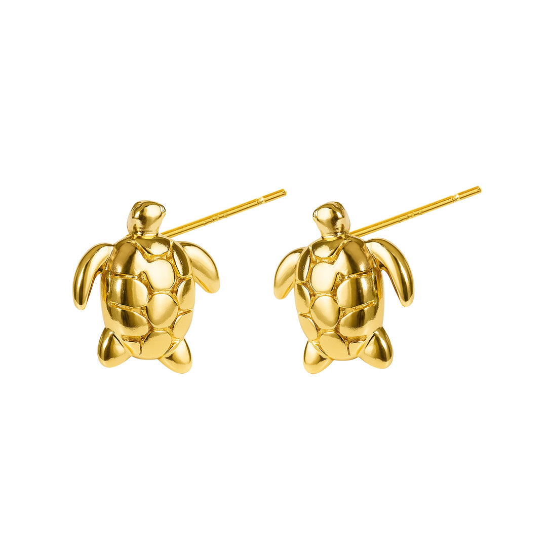Stud Earrings Turtle Golden