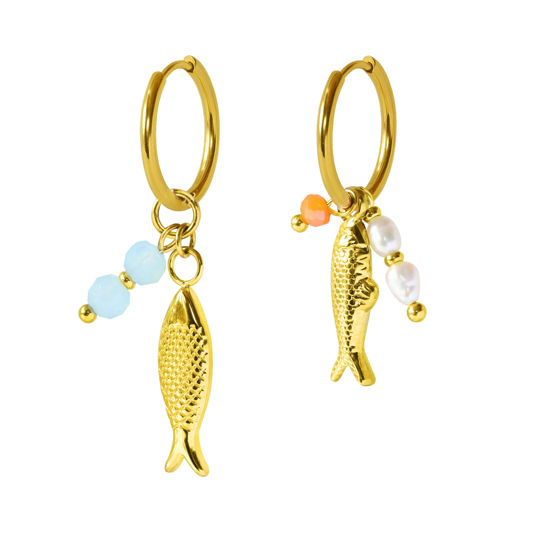 Earring Gold Fish Stainless Steel
