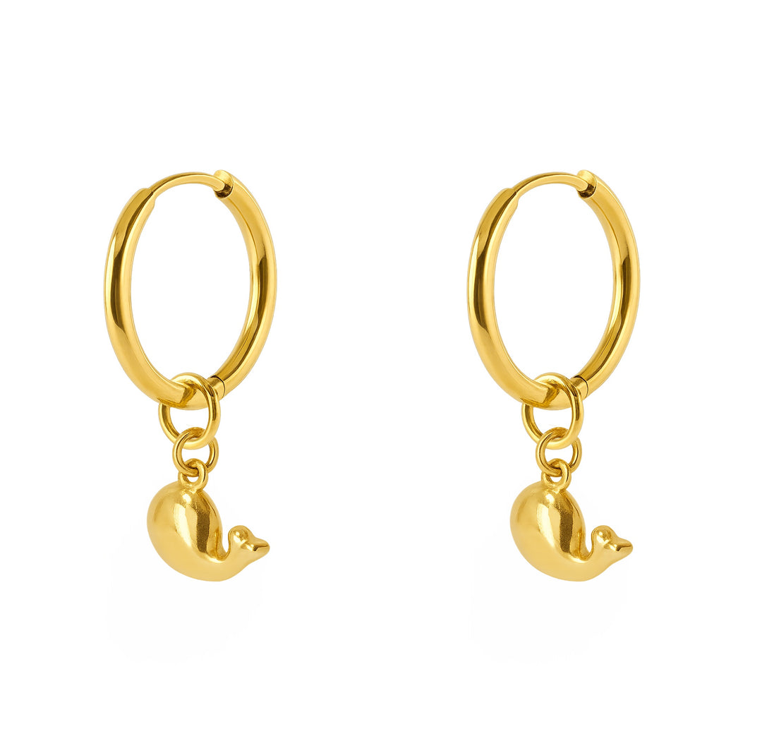 Earrings Whale Gold Stainless Steel
