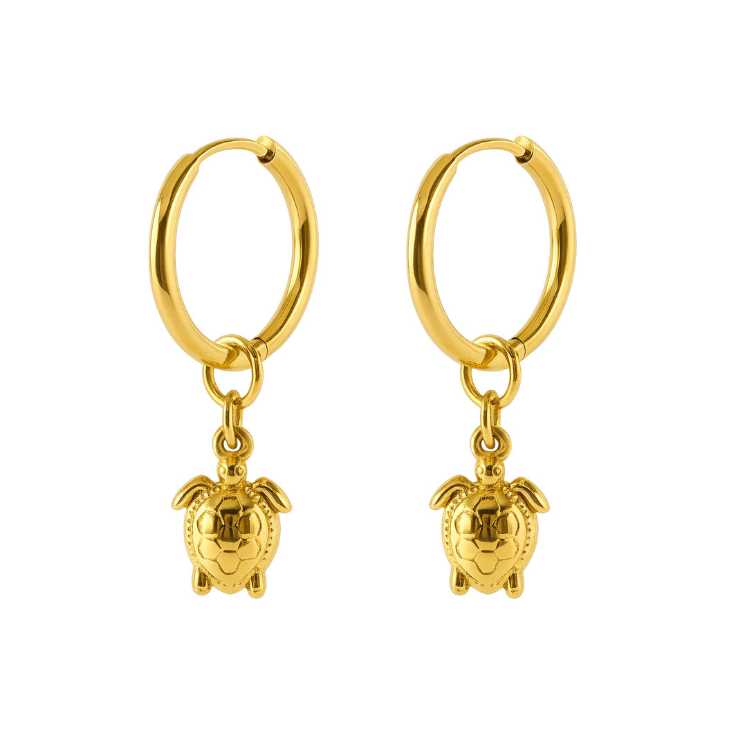 Earrings Turtle Gold Stainless Steel