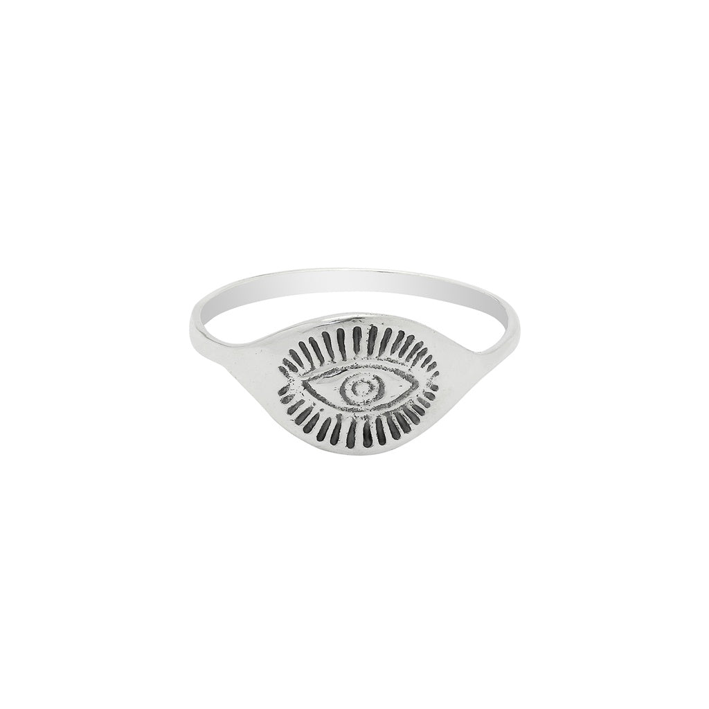 Ring Evil Eye Silver Assorted Sizes