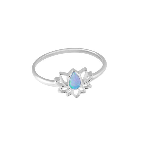 Ring Blue Opalite Lotus