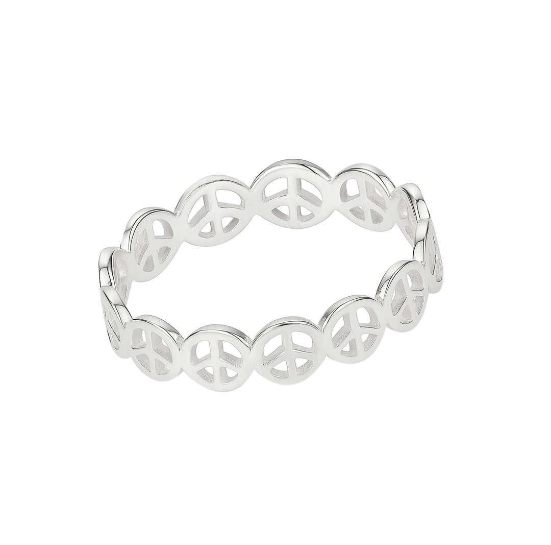Ring Peace Sign Sterling Silver