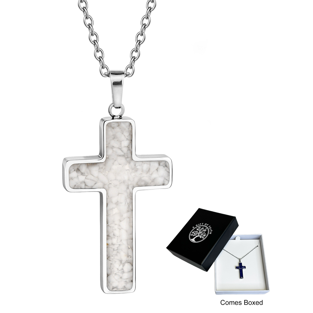 Necklace Cross White Howlite Gifts of Faith