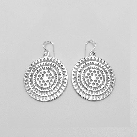 Earrings Lacework Sunflower Round