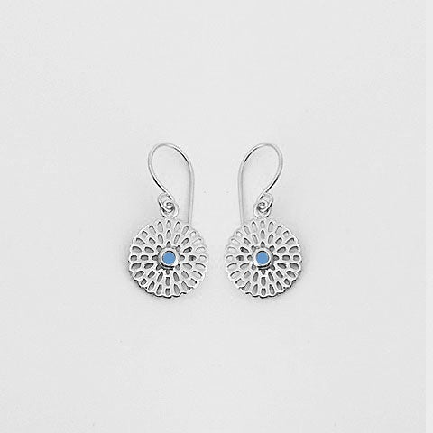 Earrings Opalite Lotus Round
