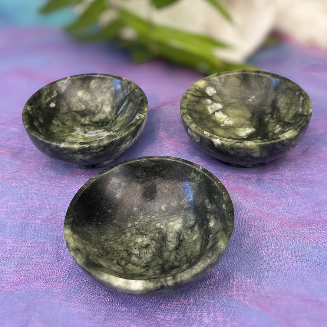 Bowl Jade for Blessings Carved