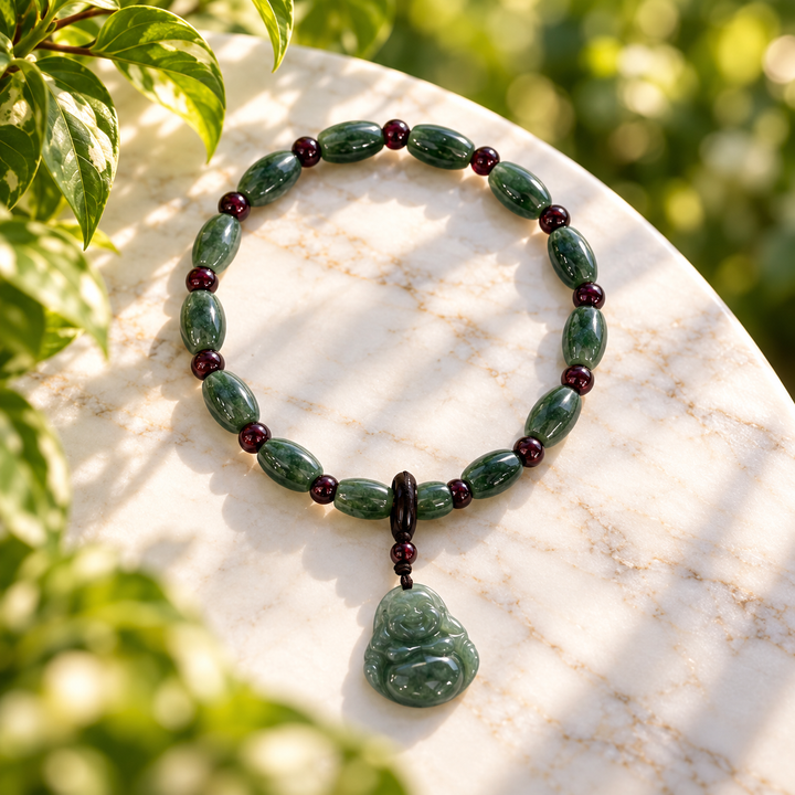 Bracelet Jadeite with Charm 6 mm | Carpe Diem With Remi