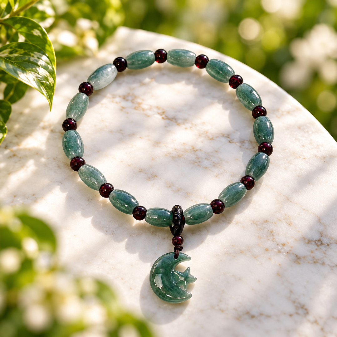 Bracelet Jadeite with Charm 6 mm | Carpe Diem With Remi