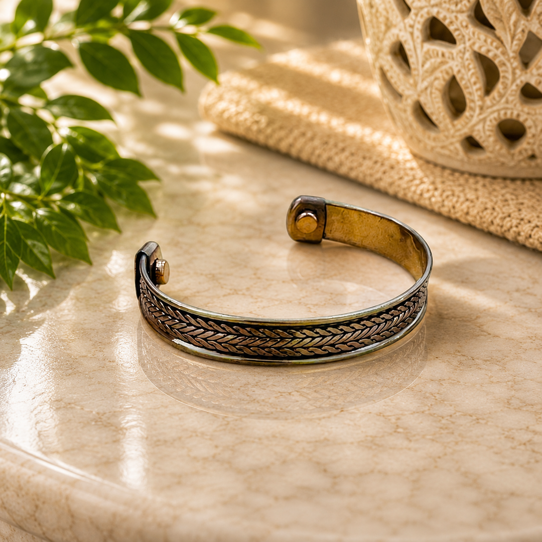 Bracelet Copper Wheat Weave Magnetic | Carpe Diem With Remi