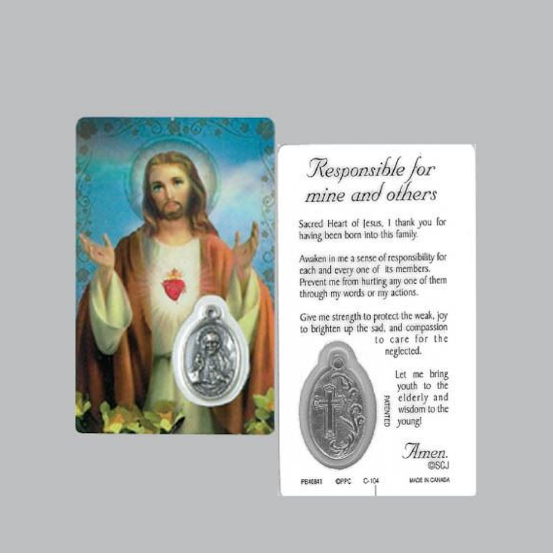 Sacred Heart of Jesus Laminated Card