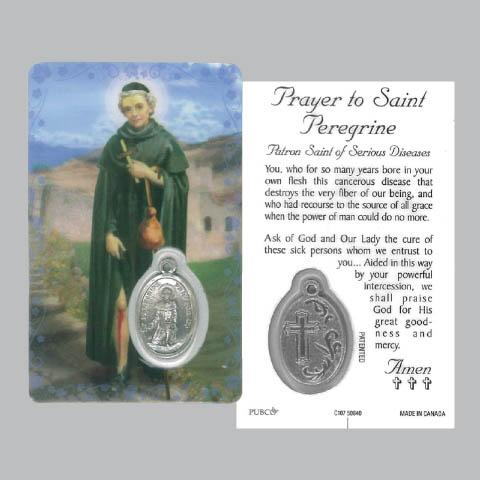 Laminted Card St Peregrine 8.5 cm