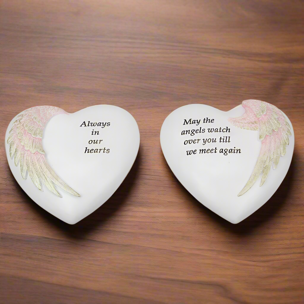 Heart Angel Wings Memorial 15 cm