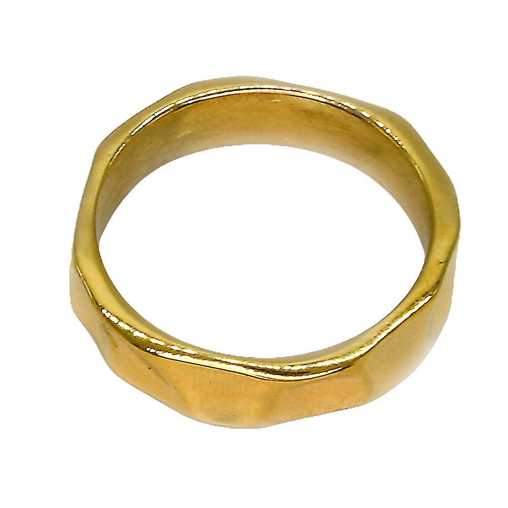 Ring Gold Plated Stainless Steel Hammered