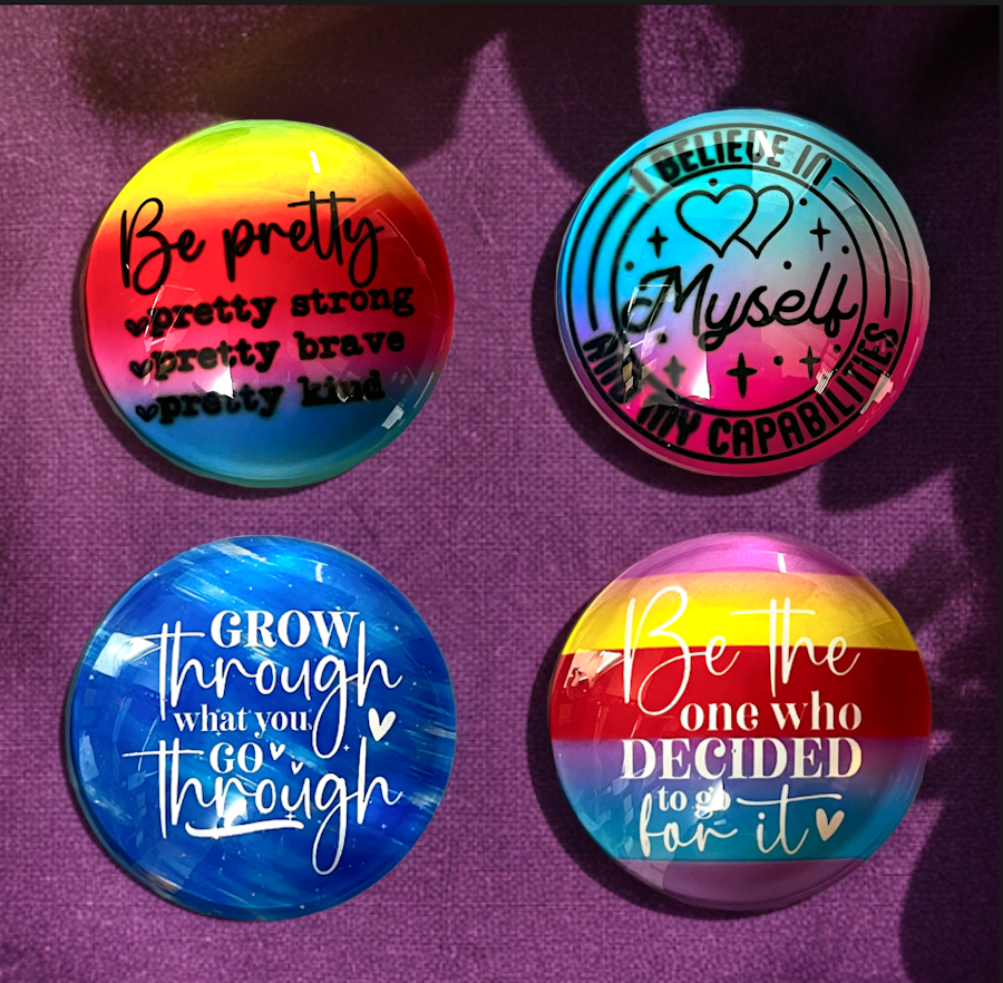 Magnet Inspirational Glass Round 5.0 cm | Carpe Diem With Remi
