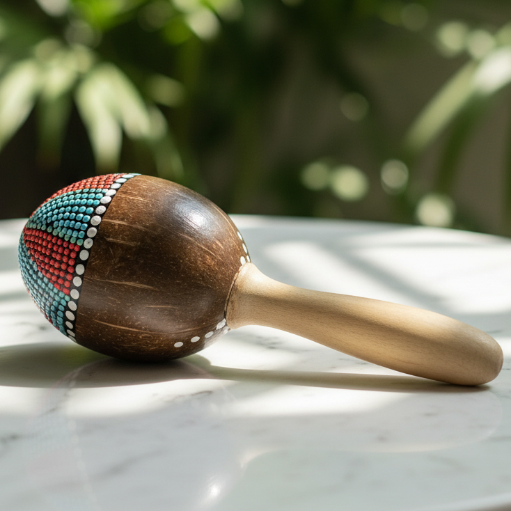 Maracca Coconut Dot Painted