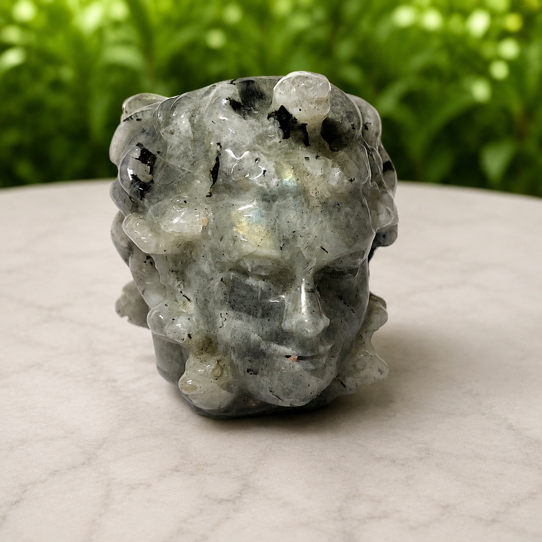 Medusa Head Labradorite Crystal Carving