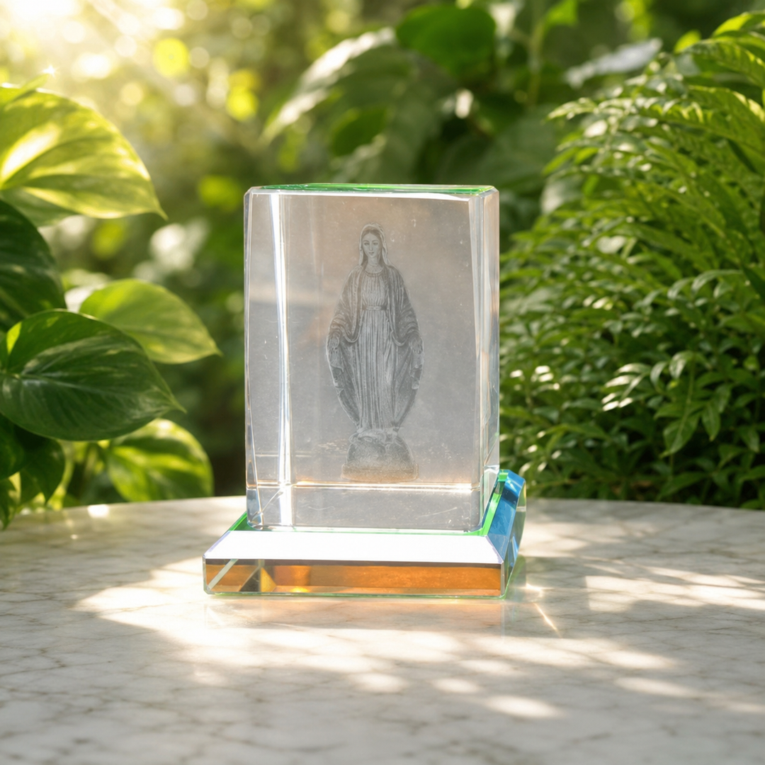 Crystal Block Mother Mary 5 cm - Instore Only