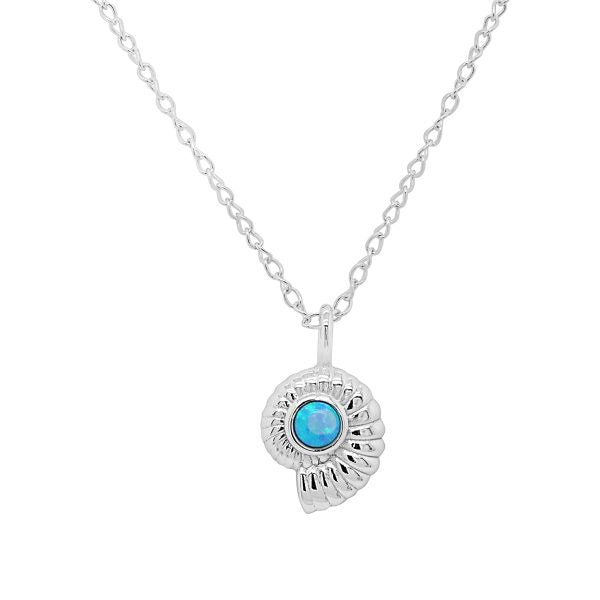 Necklace Shell Blue Opalite