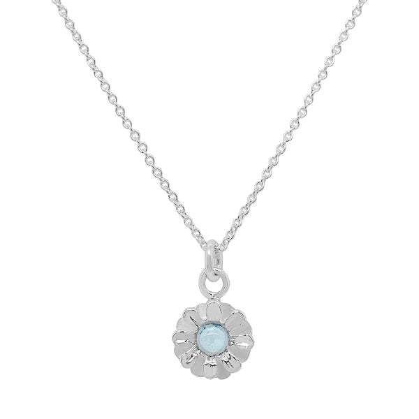 Necklace White Opalite Flower
