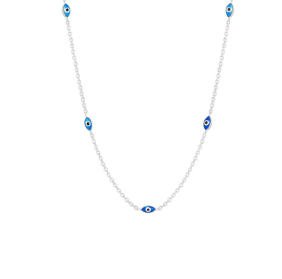 Necklace Evil Eye Blue Double Sided