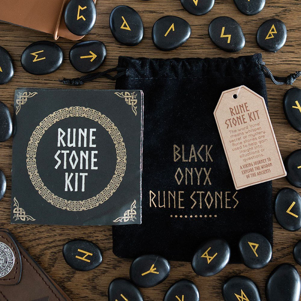 Rune Kit Black Obsidian Viking Set