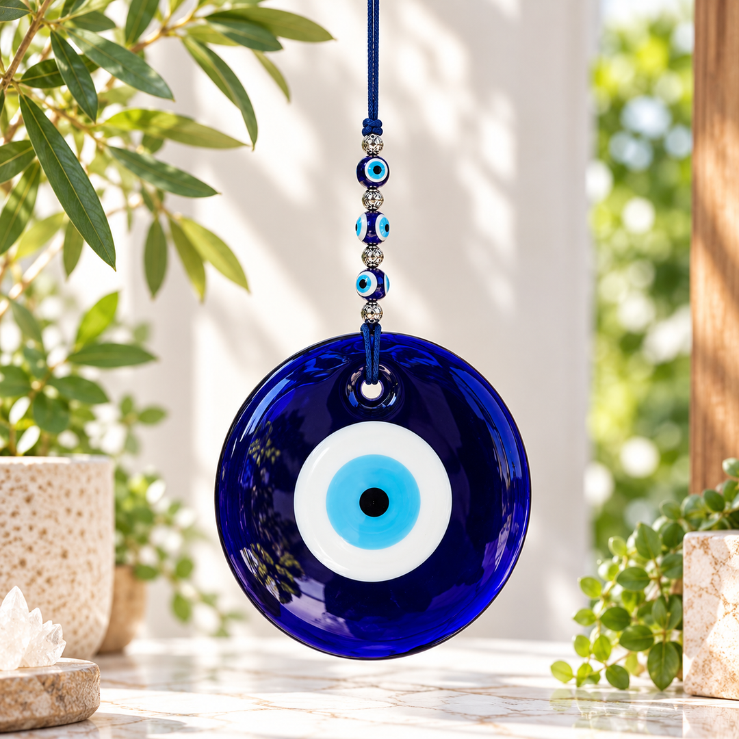 Evil Eye Round Glass Hanging 15 cm