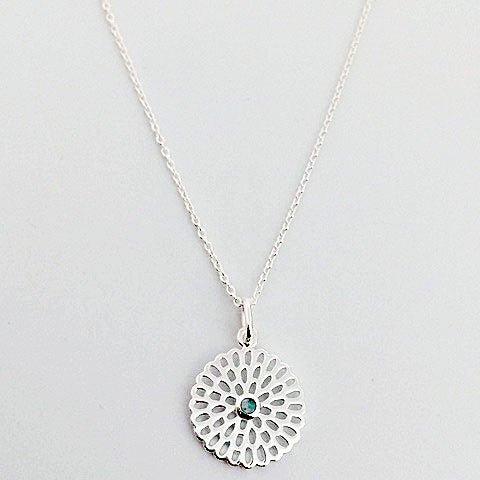 Necklace Opalite Mini Lotus Filigree