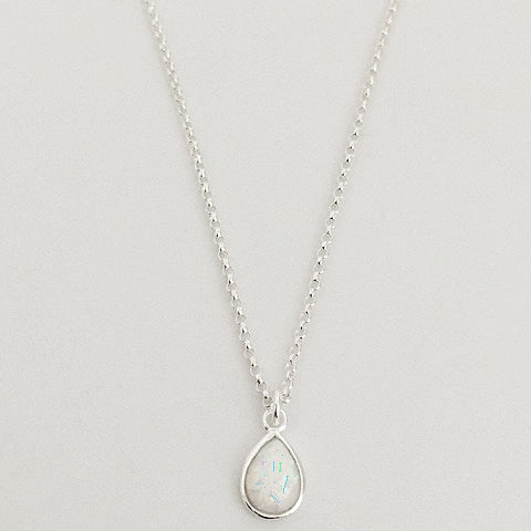 Necklace Opalite White Teardrop