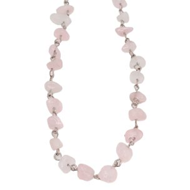 Necklace Rose Quartz Chip Adjustable | Carpe Diem With Remi
