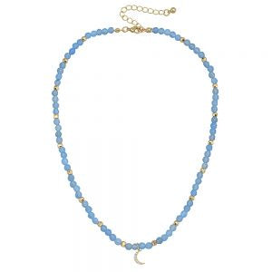 Pendant Aqua and Gold Mini Beads