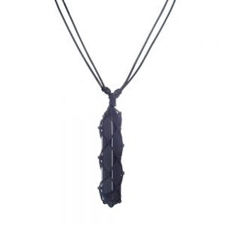 Pendant Obsidian Point Wrap Choker