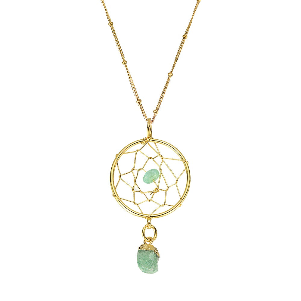 Necklace Aventurine Raw Dreamcatcher Gold
