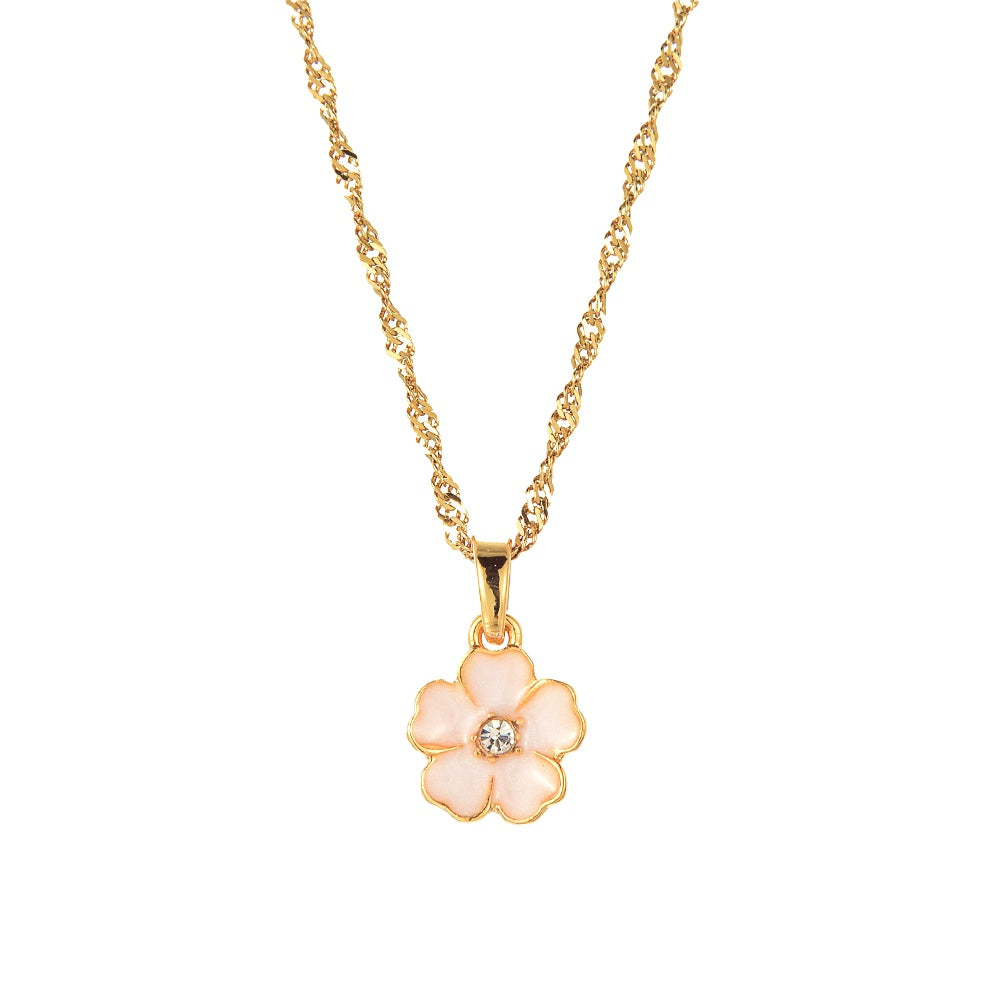 Necklace Pink Daisy Gold