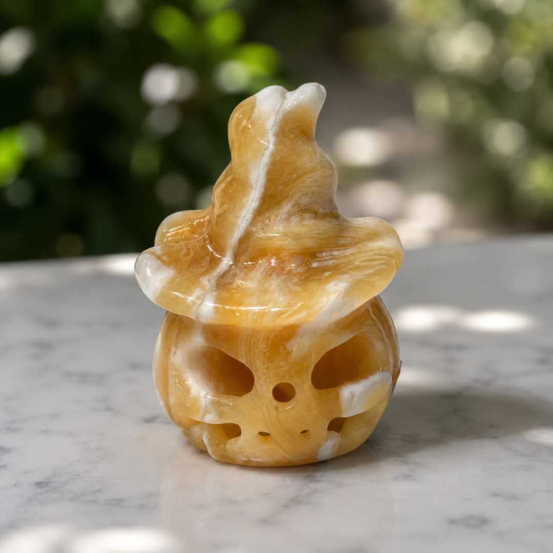 Pumpkin Head Yellow Calcite | Carpe Diem With Remi