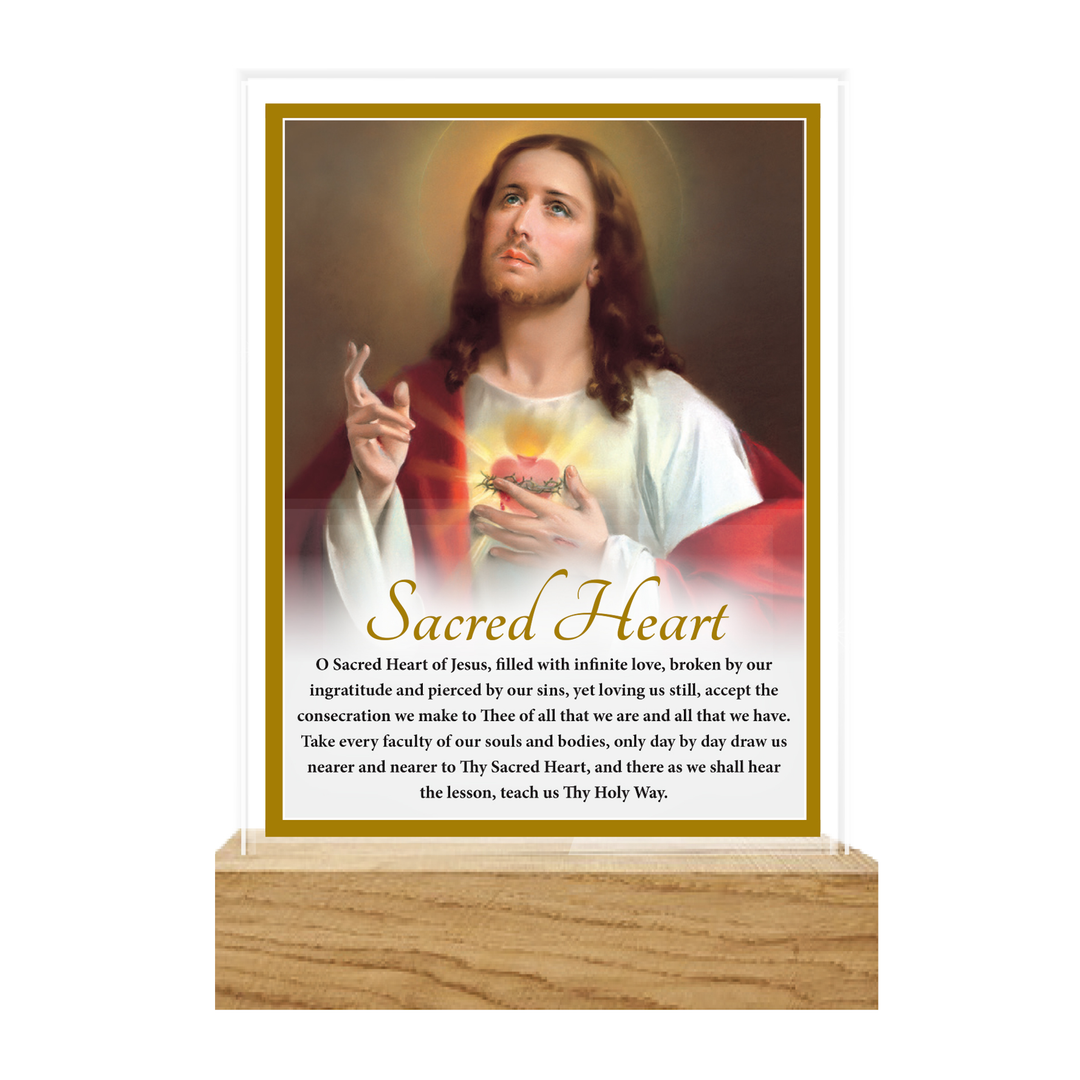 Plaque Sacred Heart of Jesus Glass - Instore Only