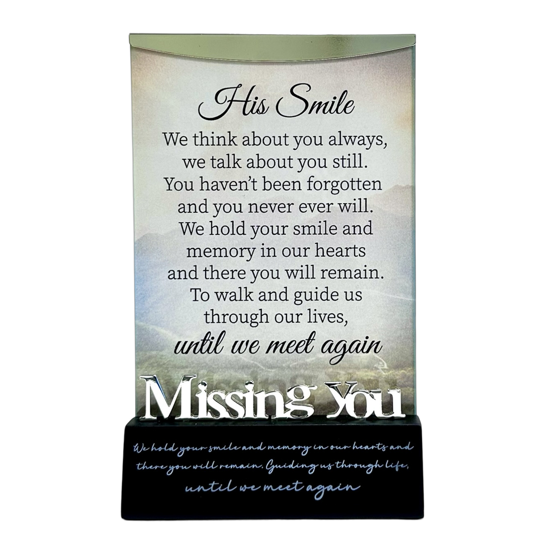 Plaque Missing You His Smile
