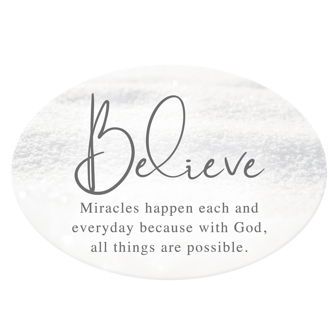 Plaque Believe Ceramic Oval 23 cm - Instore Only