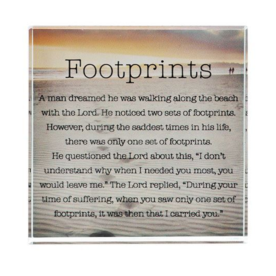 Crystal Block Footprints 19 cm