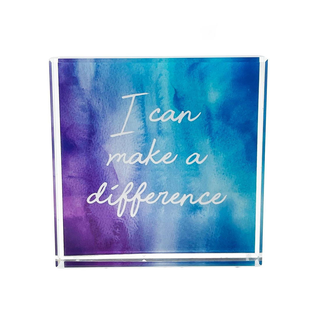 Crystal Block I Can Make a Difference 8 cm - Instore Only