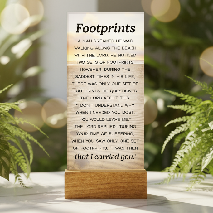 Plaque Glass Footprints